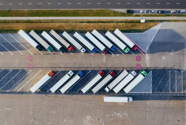 trucks, depot, warehouse, trucking industry, export, import, logistics, aerial view, transport, distribution, storage, storehouse, container, lorry, cargo, transit, poland, europe, trade, loading, aerial photography