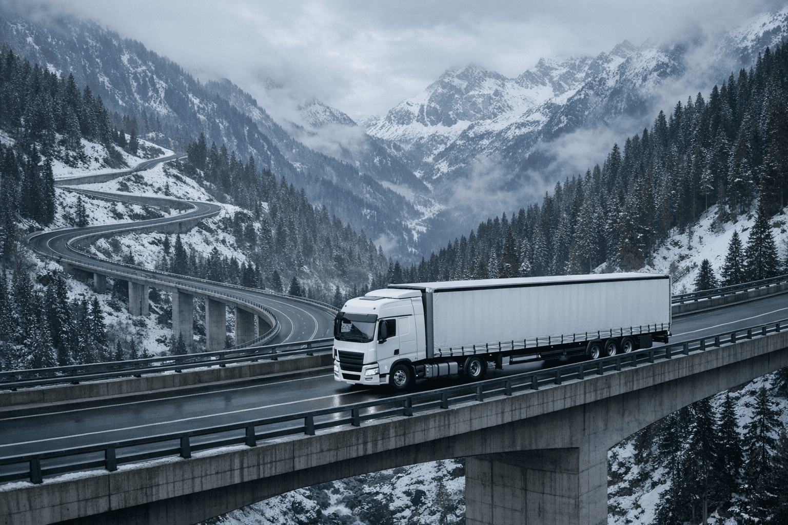 Šveicarija patvirtino naują tranzito mokestį užsienio sunkvežimių vairuotojams, kertantiems Alpių kalnus