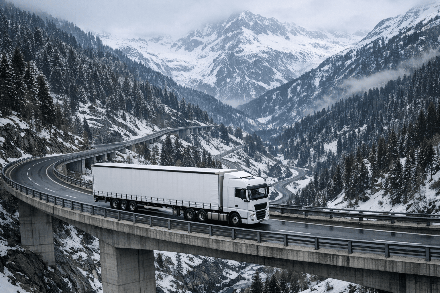 Šveicarija patvirtino naują tranzito mokestį užsienio sunkvežimių vairuotojams, kertantiems Alpių kalnus