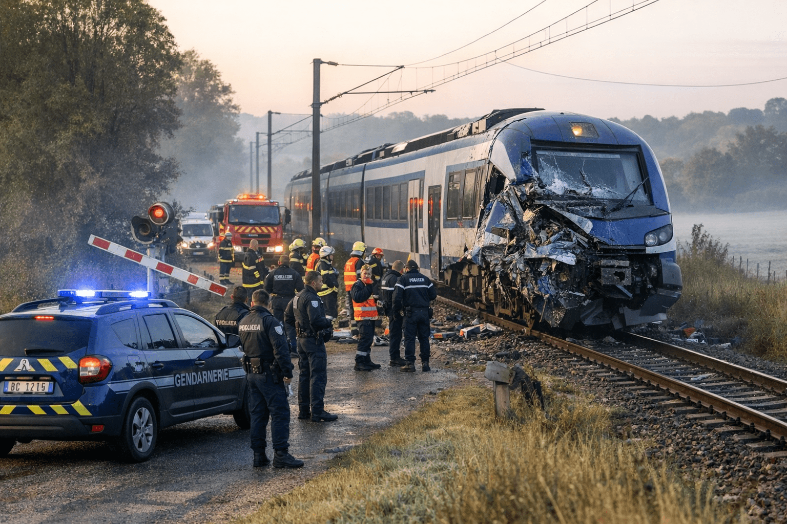 Traukinių mašinistas žuvo sunkvežimiui sukėlus mirtinę avariją Prancūzijos geležinkelio pervažoje