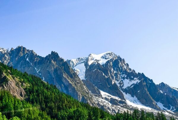 a mountain with snow